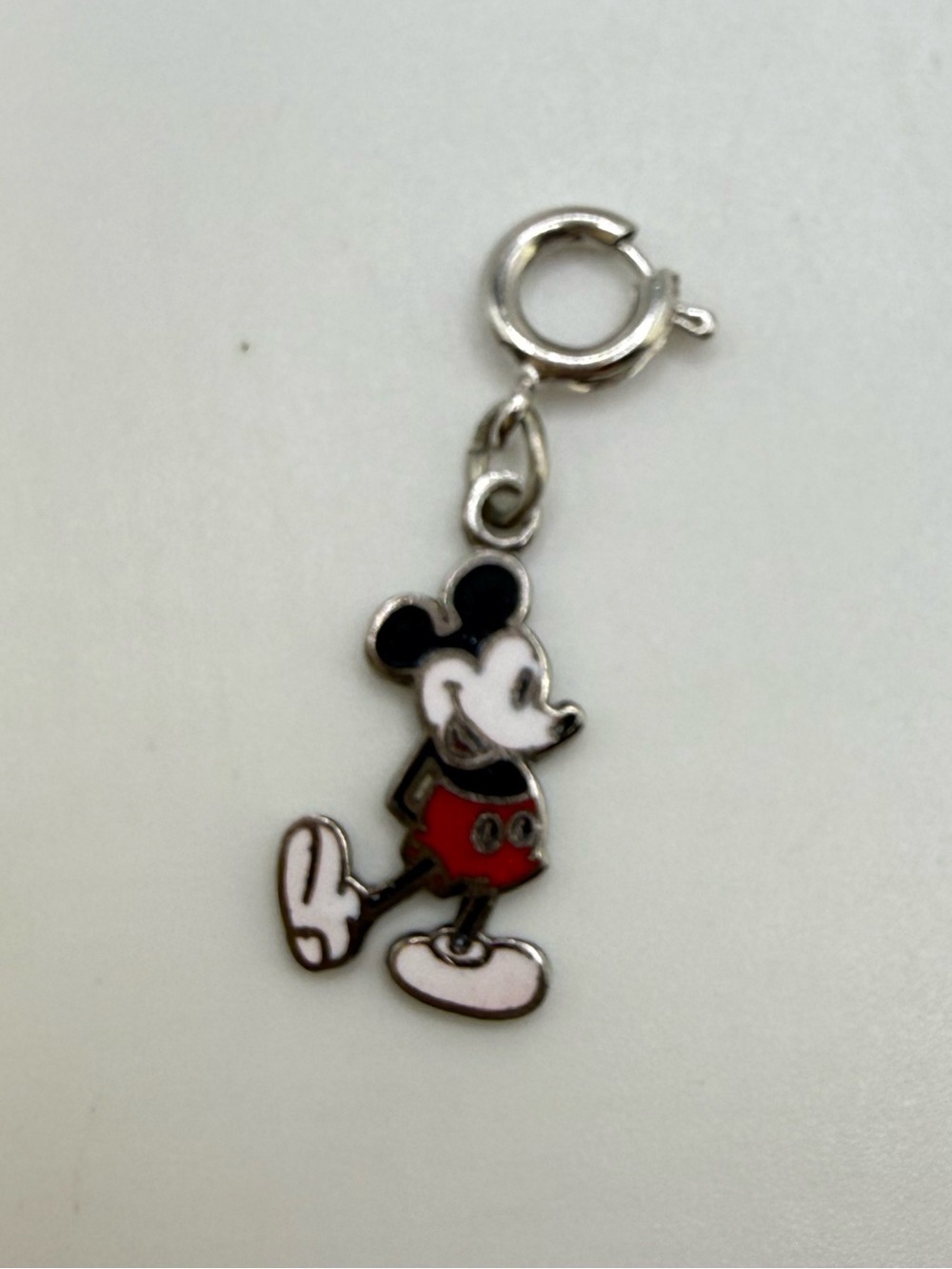 Disney Mickey Mouse Dangle Charm Walt Disney Enamel Pendant 3/4”